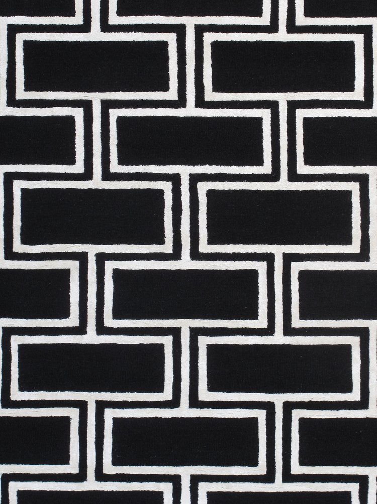 Pasargad Edgy Collection Hand-Tufted Bamboo Silk and Wool Black Area Rug