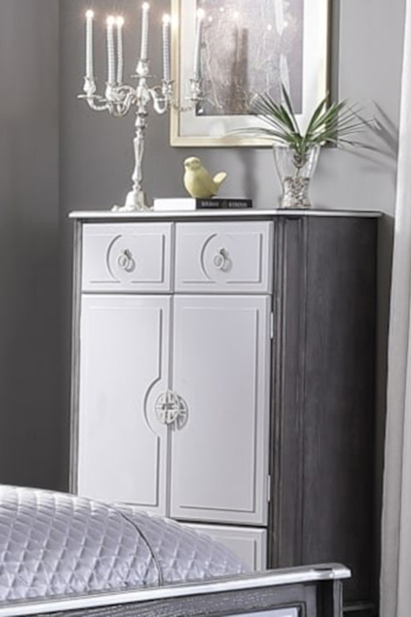 choose ACME™ - House Beatrice Chest in Charcoal and Light Gray Finish and your room will acquire a new modern style