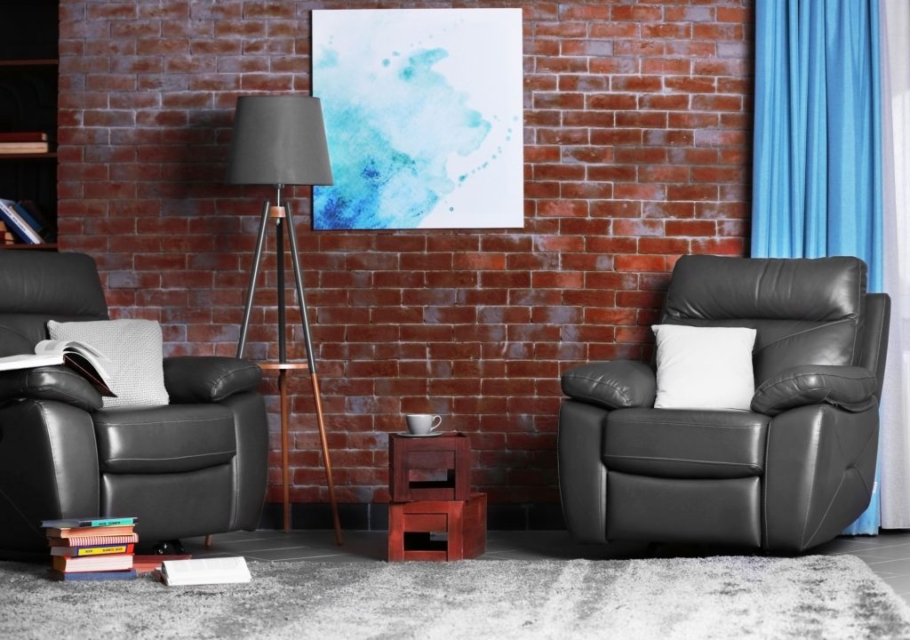 Appartment Interior Concrete Wall Armchair Brick