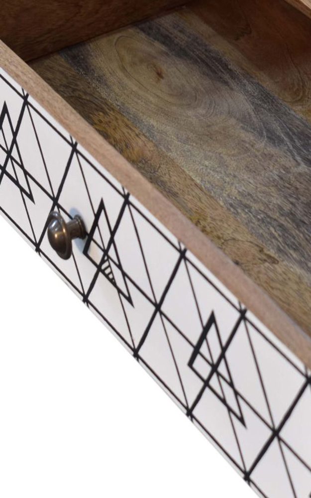 Artisan Triangle Printed Console Table Long