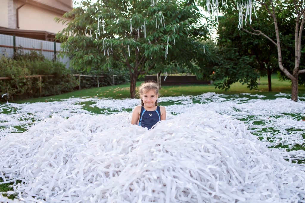 Backyard Paper Decoration Girl