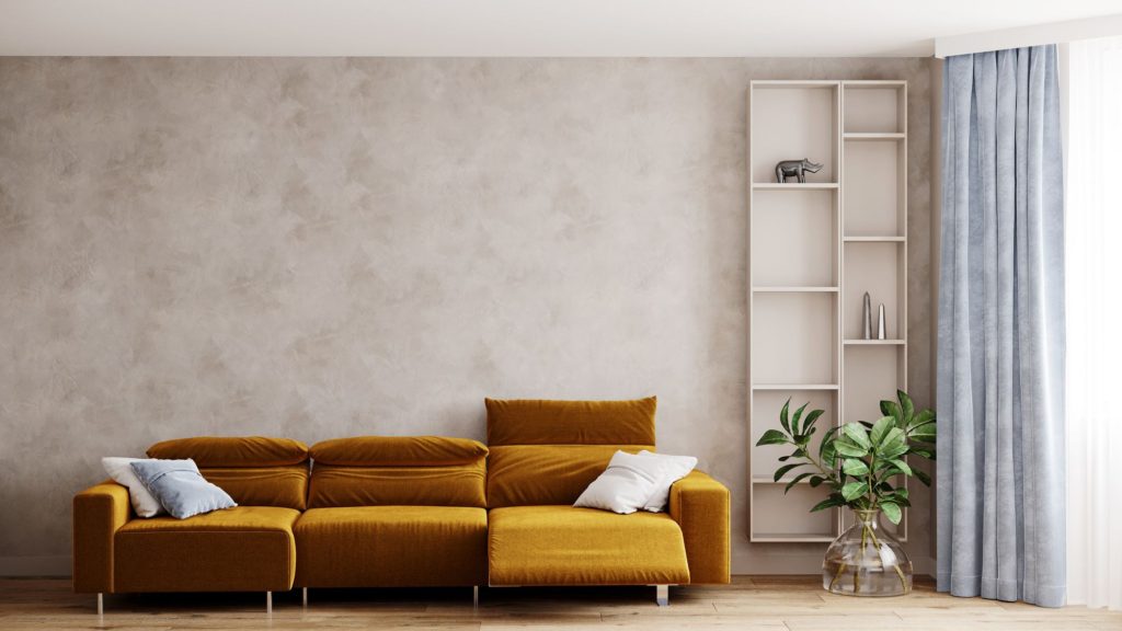 Bad Sofa Design Gold Shelves