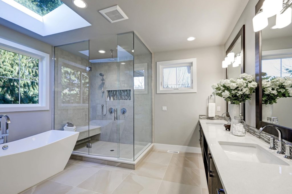 Big Bathroom Bath Glass Window Sink