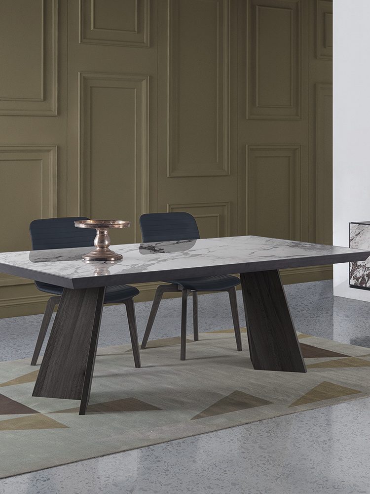 Bellini™ Materia Dining Table - Gray/Black, 79"
