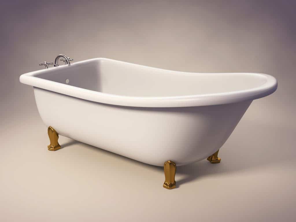 Cast Iron Bathtube White Gold