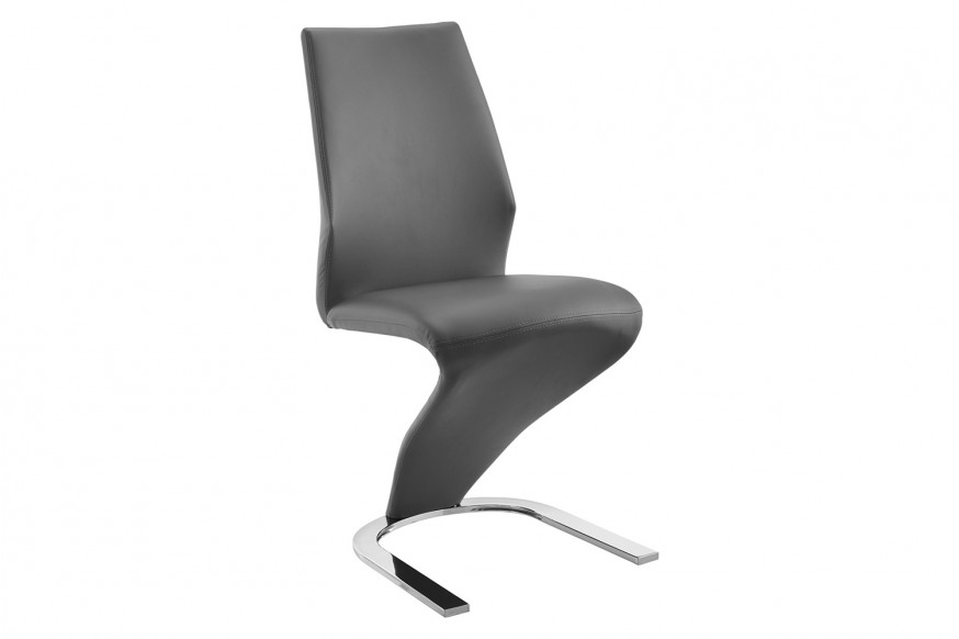 Casabianca Boulevard Dining Chair - Dark Gray/Stainless Steel