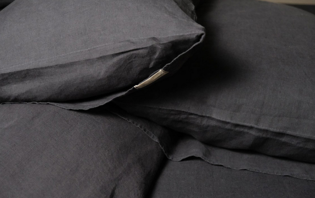 Clementine Threads Linen Black Pillow Case Set 