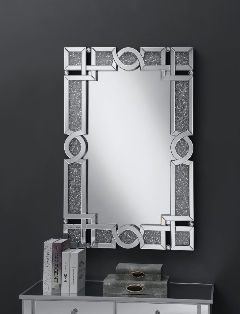 Coaster Interlocking Wall Mirror With Iridescent Panels And Beads