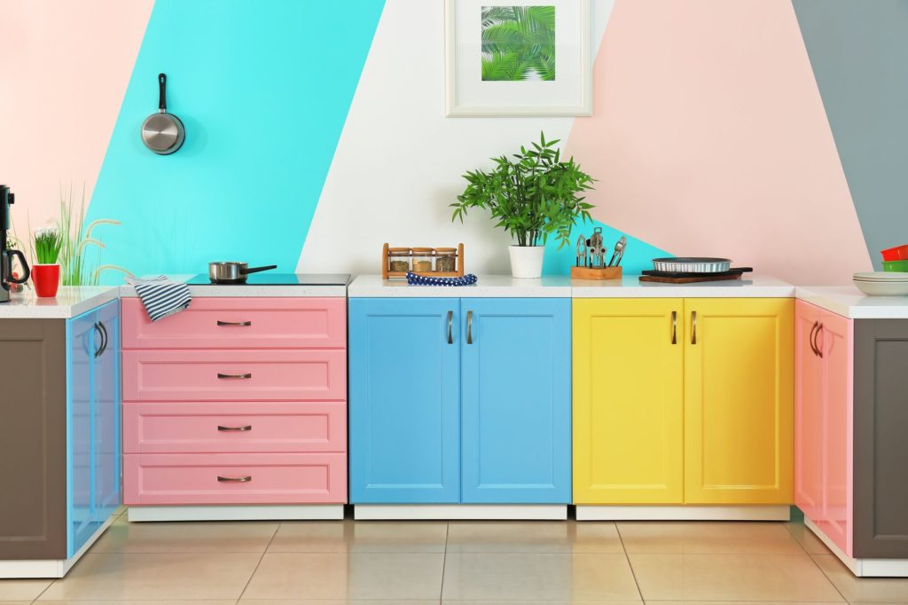 Colorful Kitchen Yellow Blue Pink