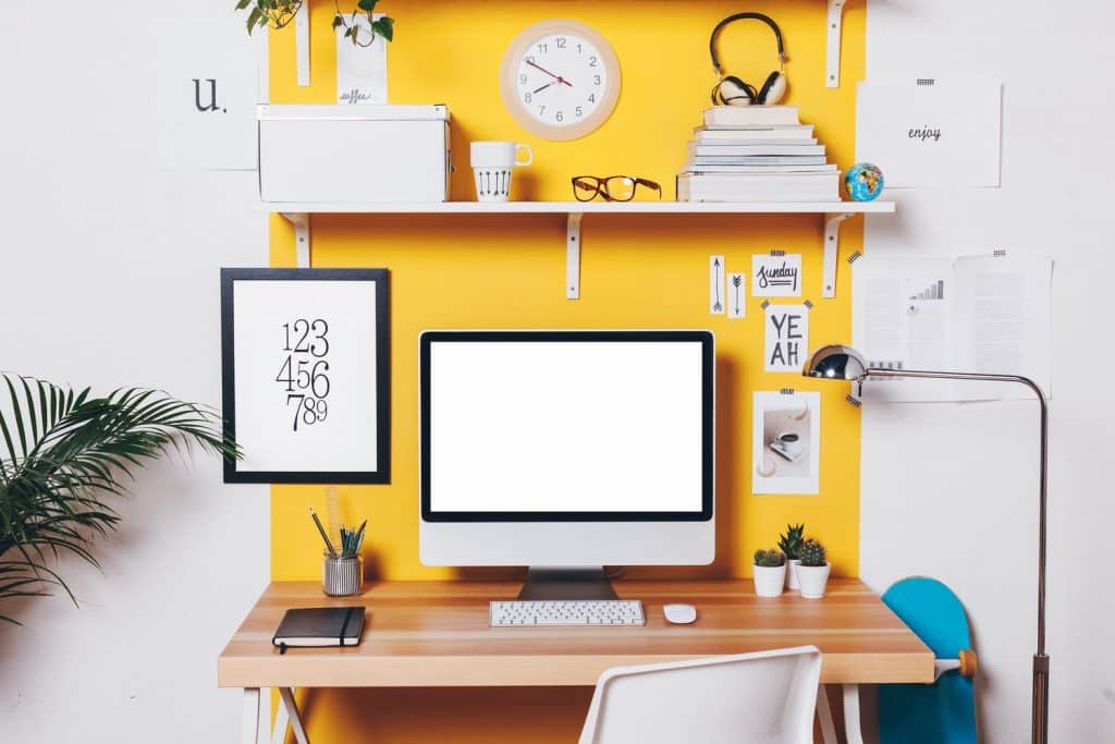 Compact study room desk