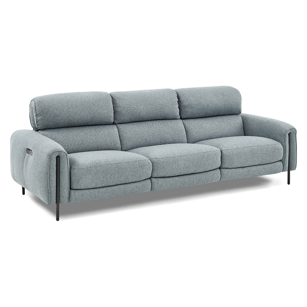 Creative™ Charm Fabric Sofa With Two Recliners Cr Gray Lagoon Fabric
