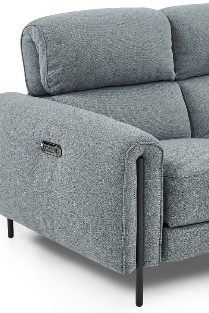 Creative™ Charm Fabric Sofa With Two Recliners Cr Gray Lagoon Fabric