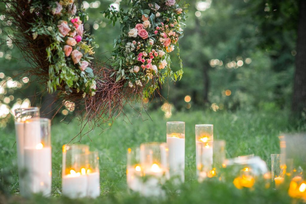 Decoration With Candles Backyard Wreath