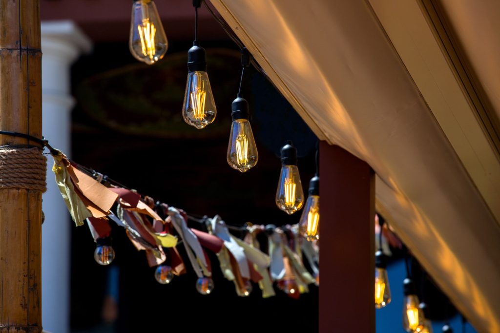 Decoration With Electric Garlands NIght