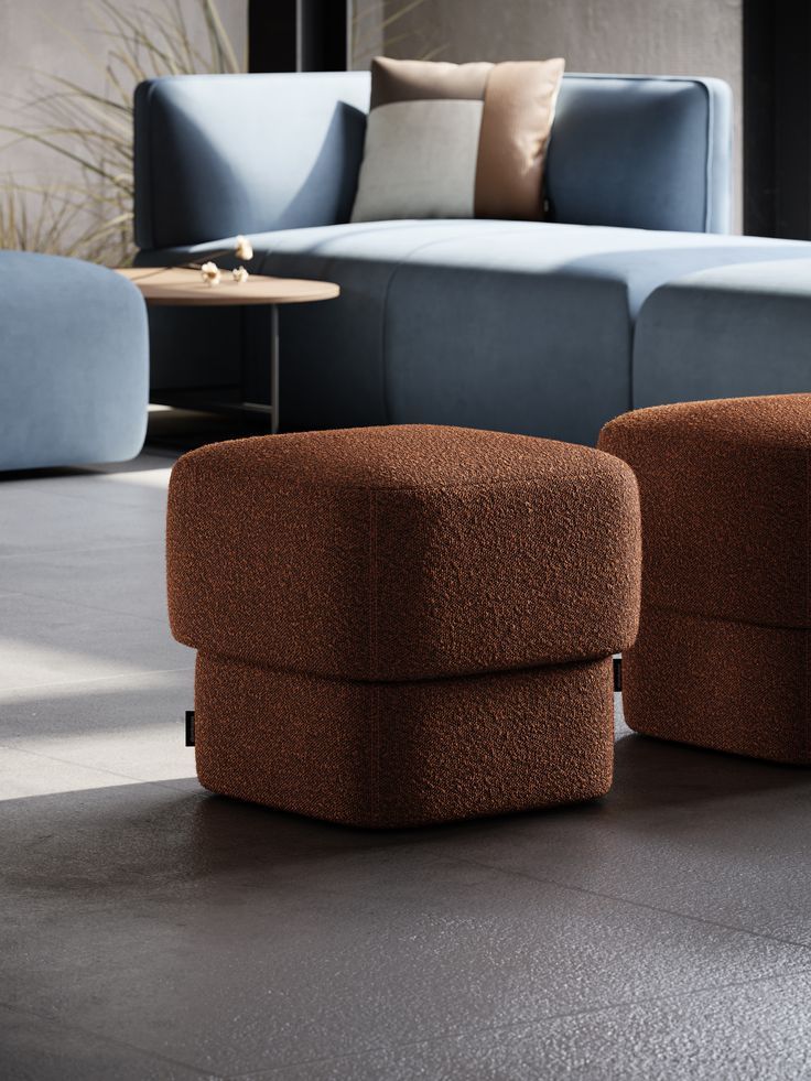 Domkapa™ Kate L Pouf - A wonderful Pouf in brown color for a bedroom or living room
