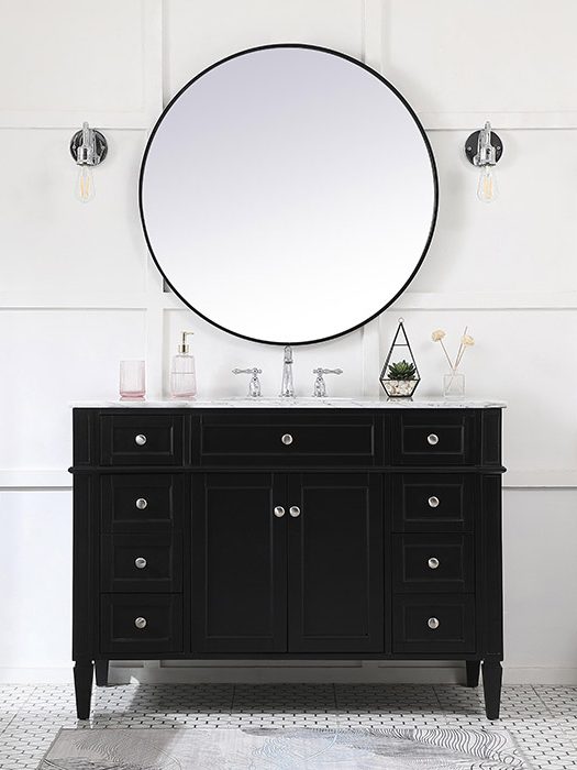 Elegant™ VF12548BK 60" Single Bathroom Vanity Set - Black