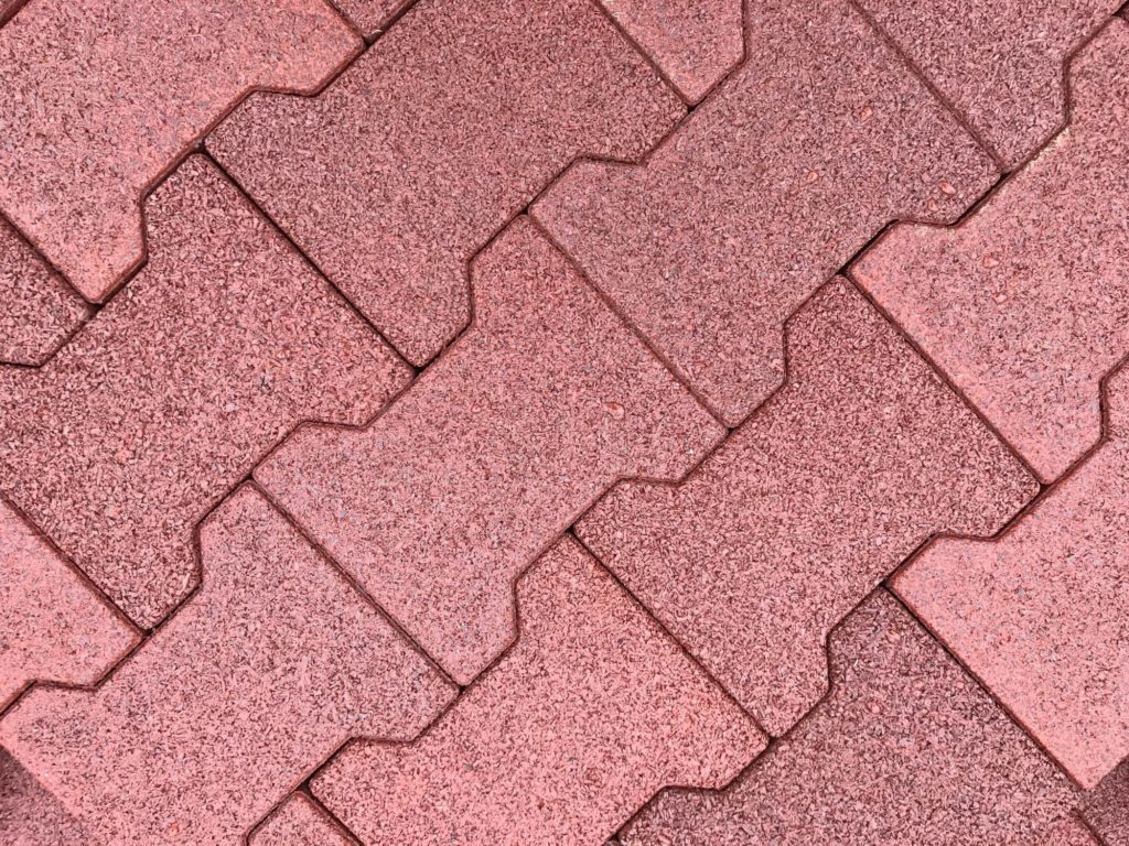 Floor From Rubber Paving Stones Pink