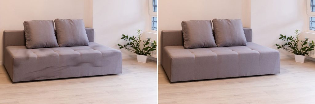 Grey Cheap Sofa Before and After