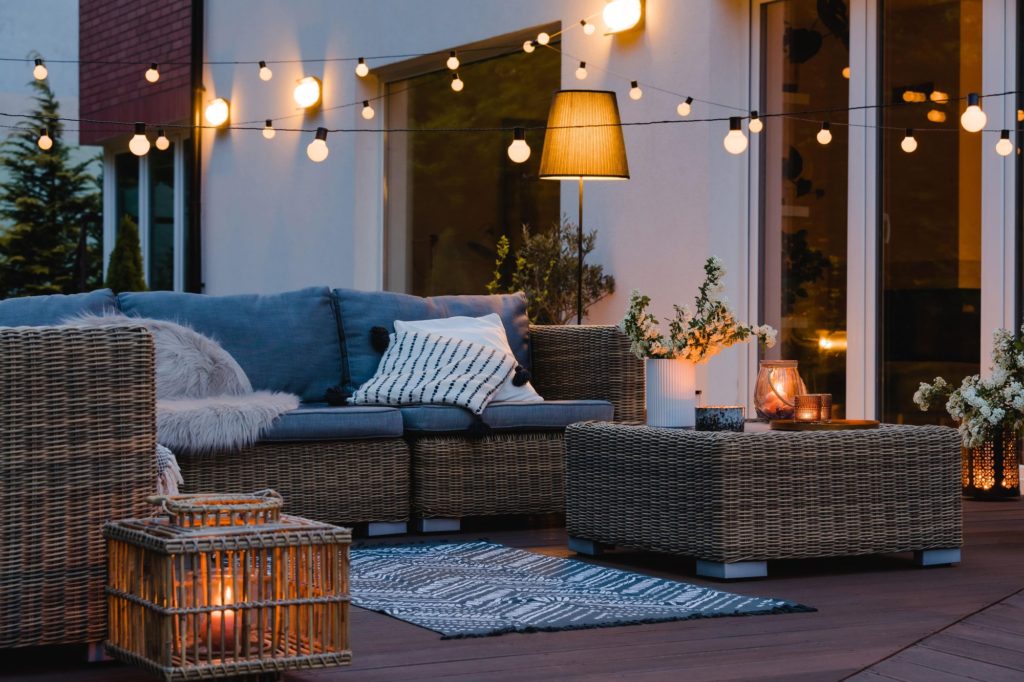 Ideal Patio Evening Light Sofa Table