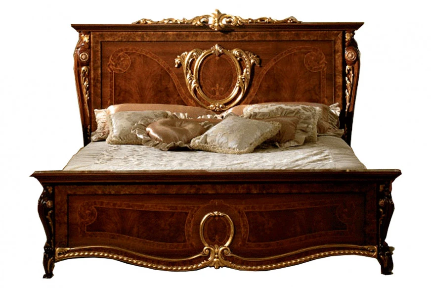 Arredoclassic™ Donatello King Size Bed - Brown/Gold