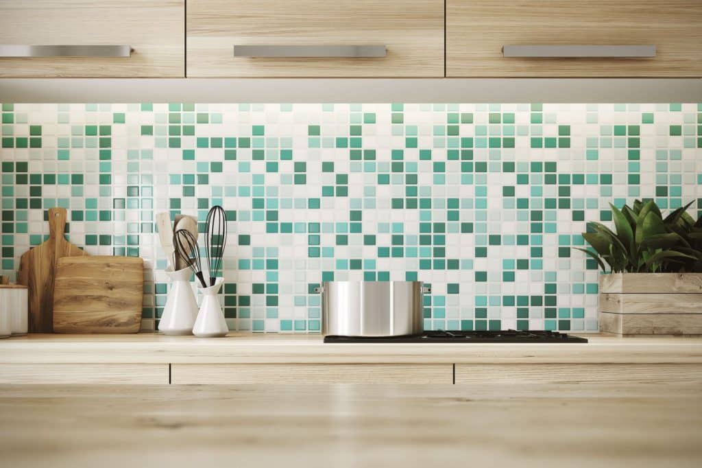 Kitchen Ceramic Backsplash Green