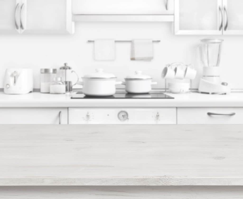 Kitchen Cleaning Empty Table White