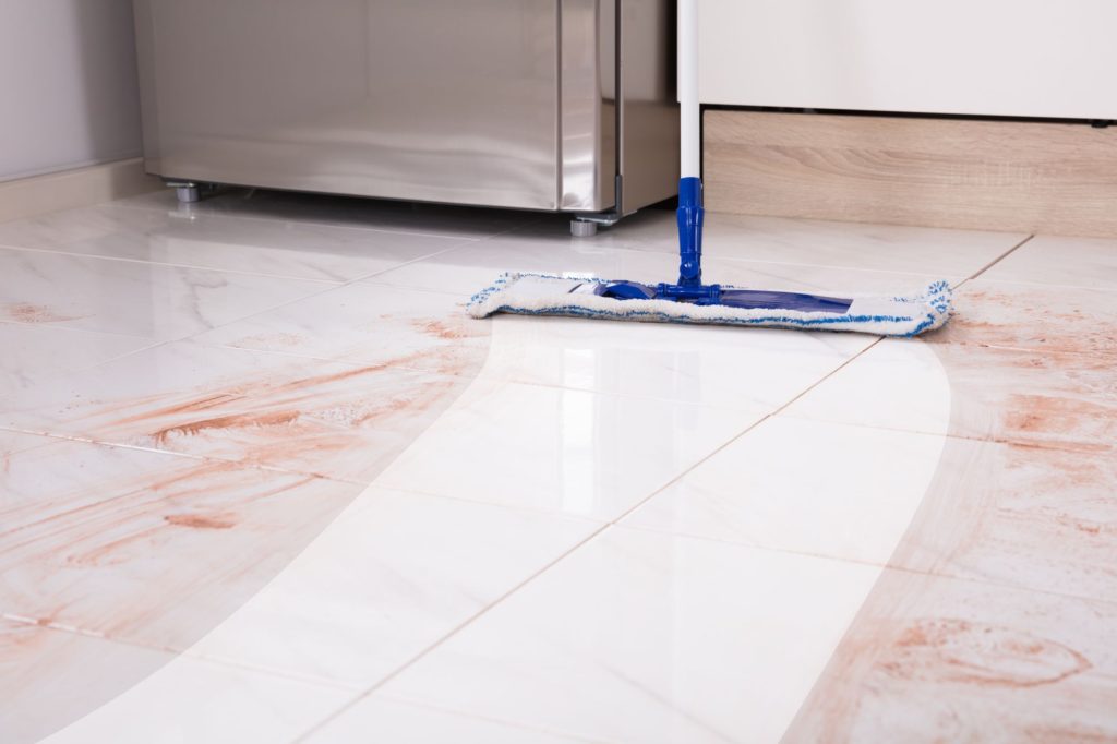 Kitchen Cleaning Floor White