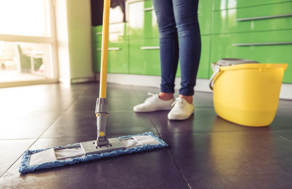 Kitchen Cleaning Floor Black