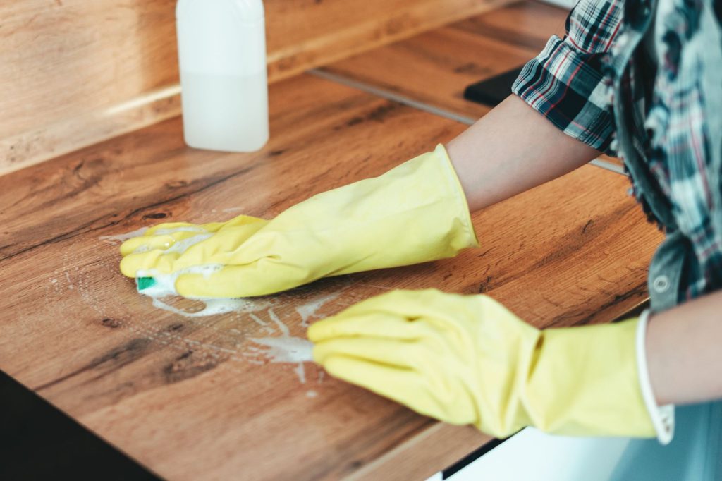 Kitchen Cleaning Wood Table