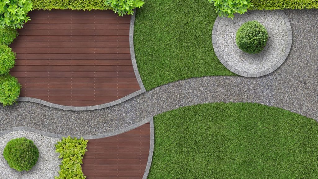 Landscape Design Top View Walkway Lawn