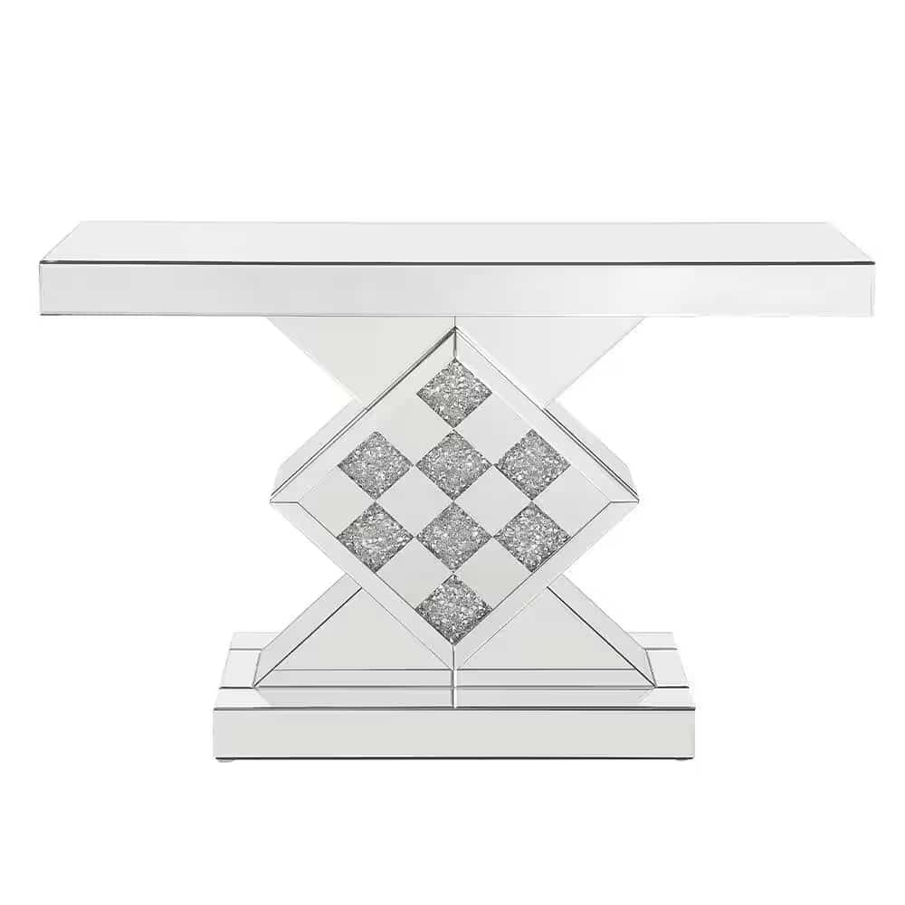 ACME™ - Noralie Console Table in Mirrored and Faux Diamonds 90622
