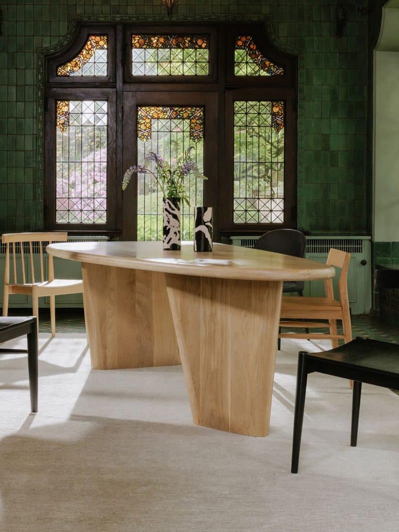 The dining table is about the comfort of relaxing in the dining room with family or friends from the brand Moe's™