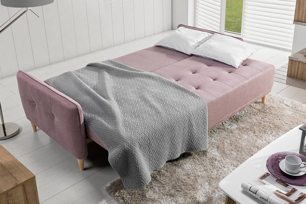 Folding stylish and modern pink sofa - Maxima™ - Malmo Sleeper Sofa