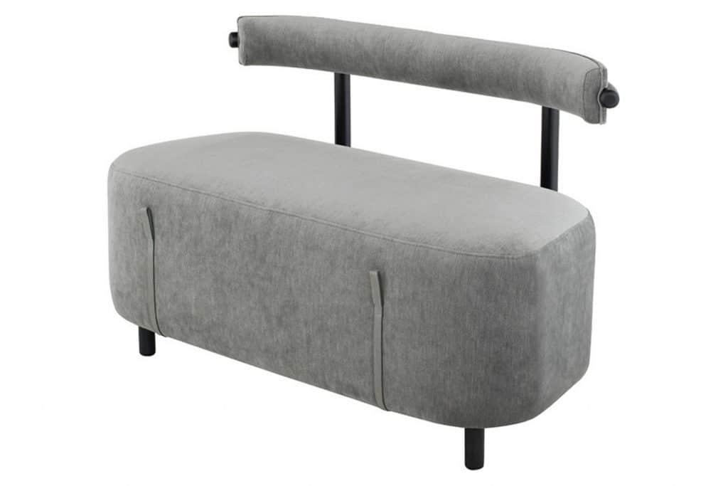 Nuevo Loop Bench Limestone Velvet Seat