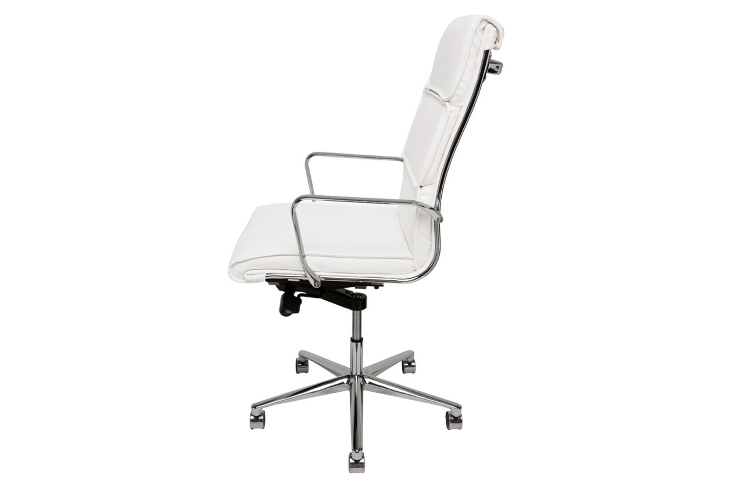 Nuevo™ Lucia Office Chair - White Naugahyde Seat, L23'' x W26,8'' x H43,5-46,5''
