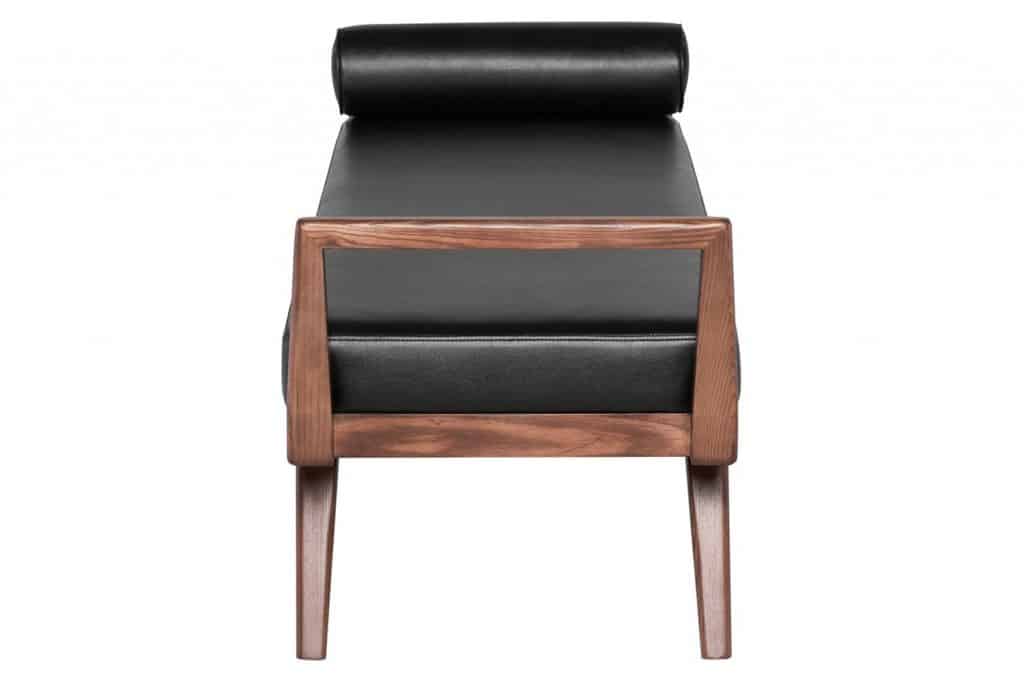 Nuevo Ava Bench Black Naugahyde Seat