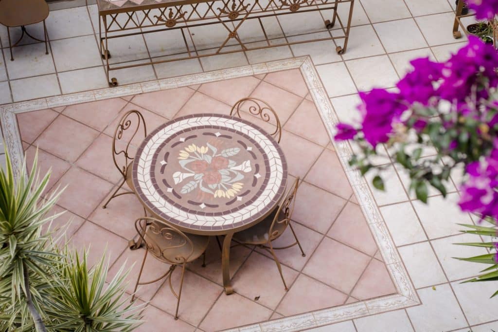 Patio Top View Ceramic Floor Table