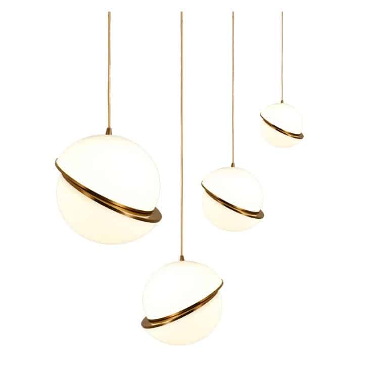 Pasargad Saturn Acrylic and Metal Pendant Light