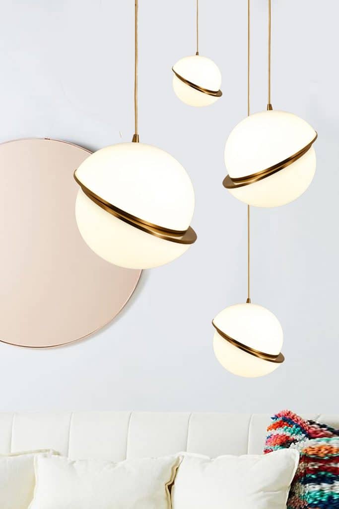 Pasargad Saturn Acrylic and Metal Pendant Light