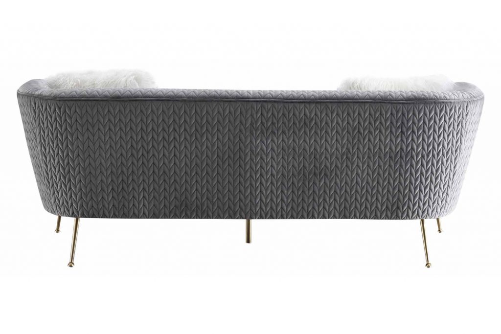 Pasargad Noho Collection Lafayette Grey Velvet Sofa