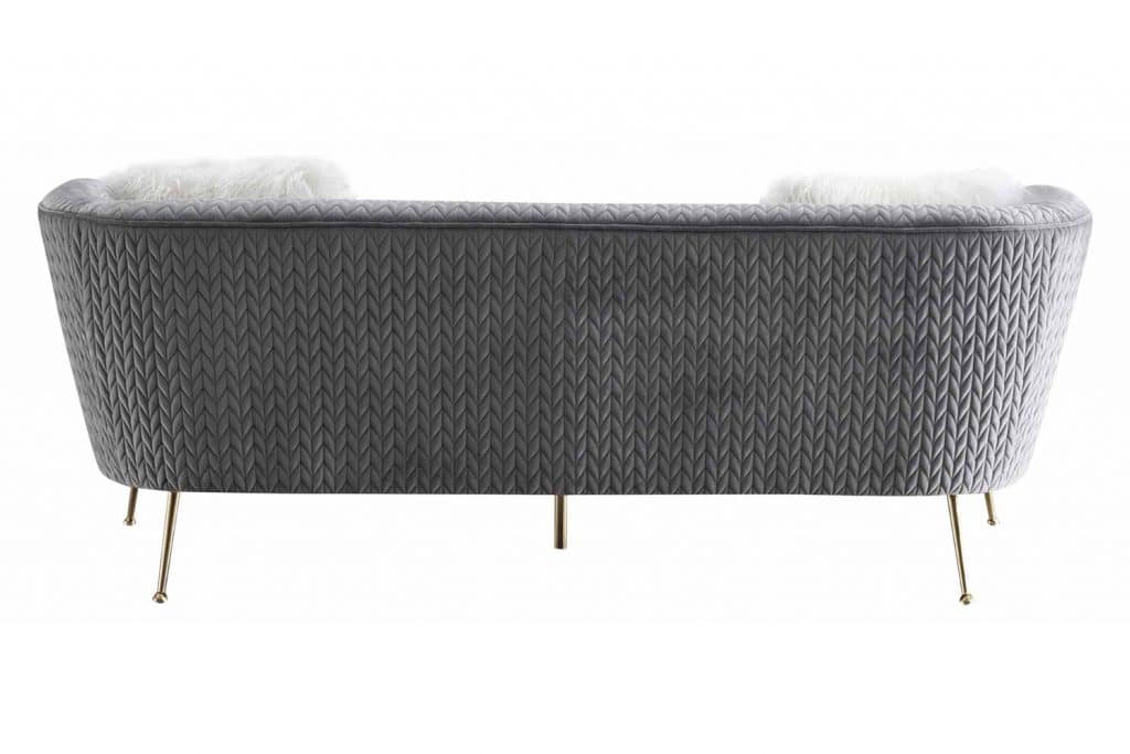 Pasargad Noho Collection Lafayette Grey Velvet Sofa