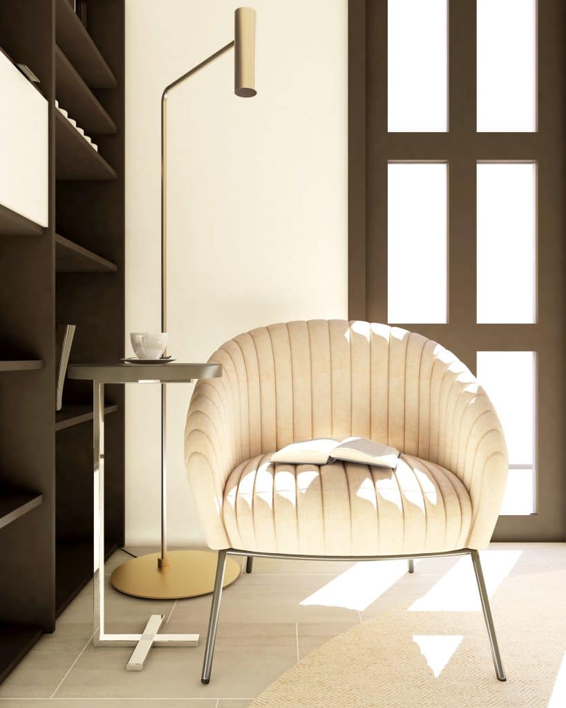 Home Library Luxury Armchair Beige