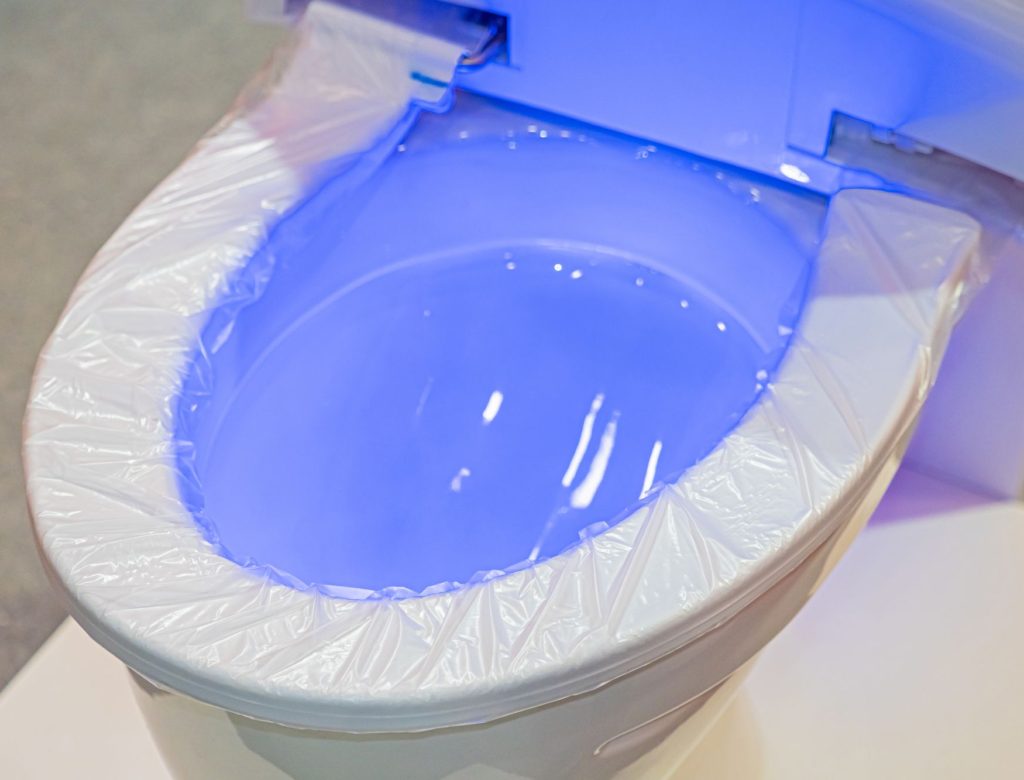 Replace The Toilet Lid Illuminated Blue