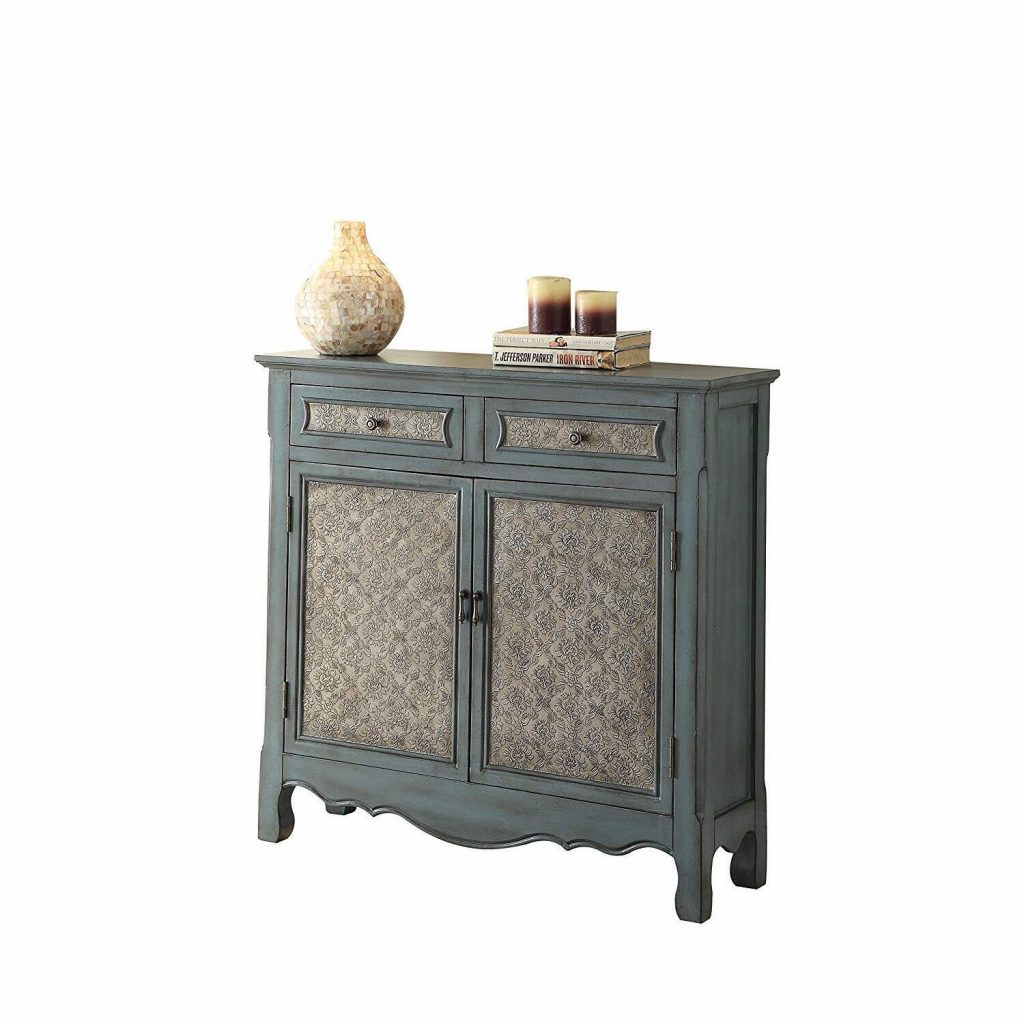 ACME™ Winchell Antique Blue Console Table - 2 Drawer