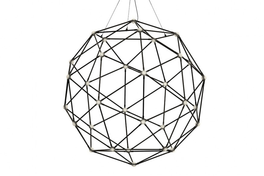 Sonneman™ Constellation Hedron Chandelier - Polished Black Nickel, Clear Faceted Acrylic Lens
