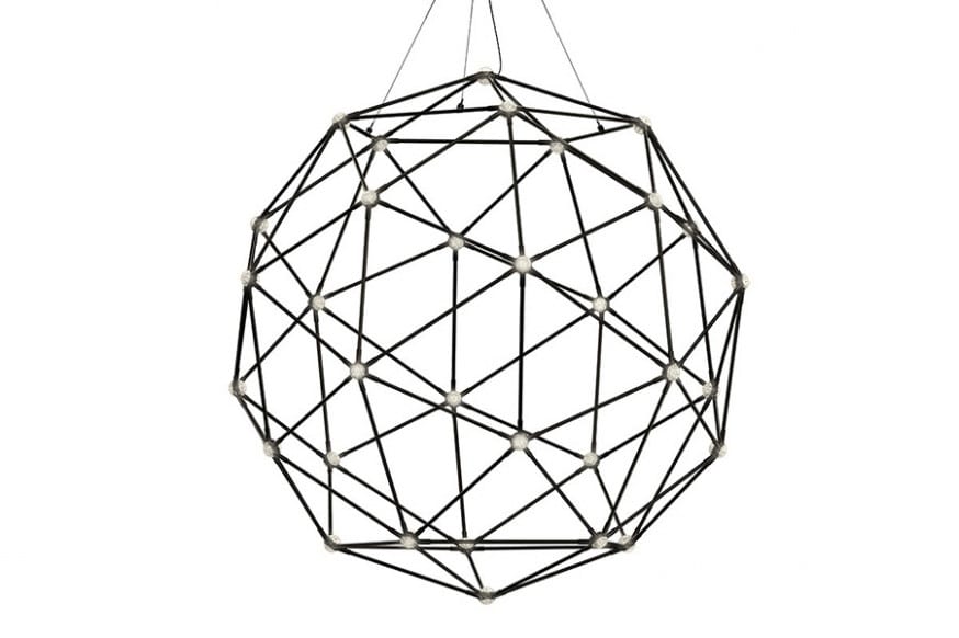 Sonneman™ Constellation Hedron Chandelier - Polished Black Nickel, Clear Faceted Acrylic Lens