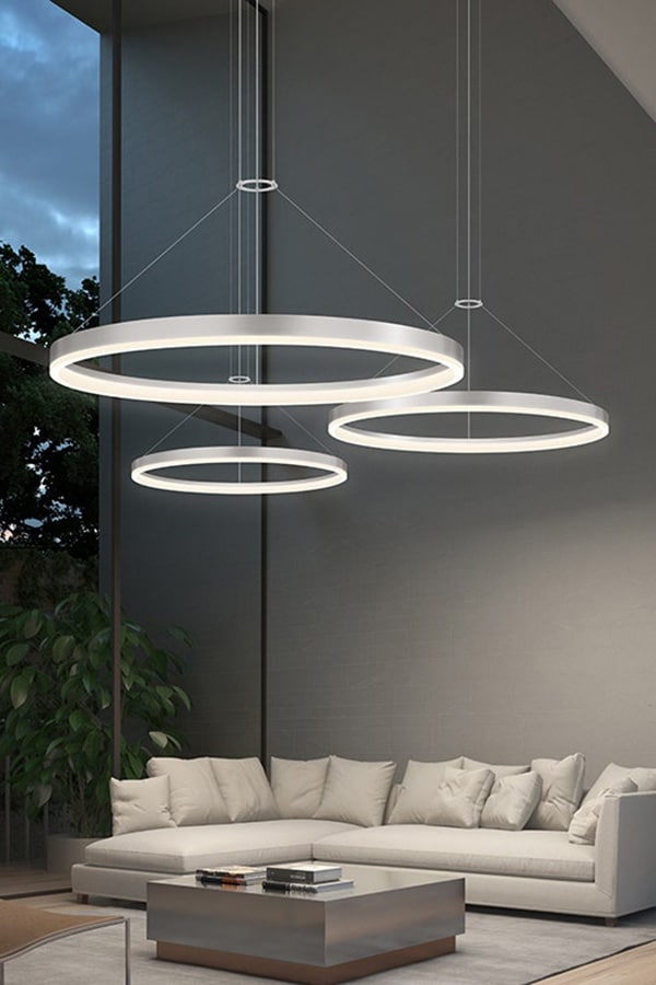 Sonneman™ Corona Ring LED Pendant - Satin Black, 48", 3500K
