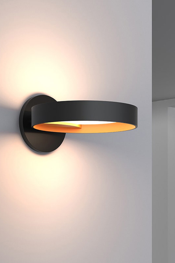 Sonneman™ Light Guide Ring LED Sconce - Satin White with Apricot Interior, Single
