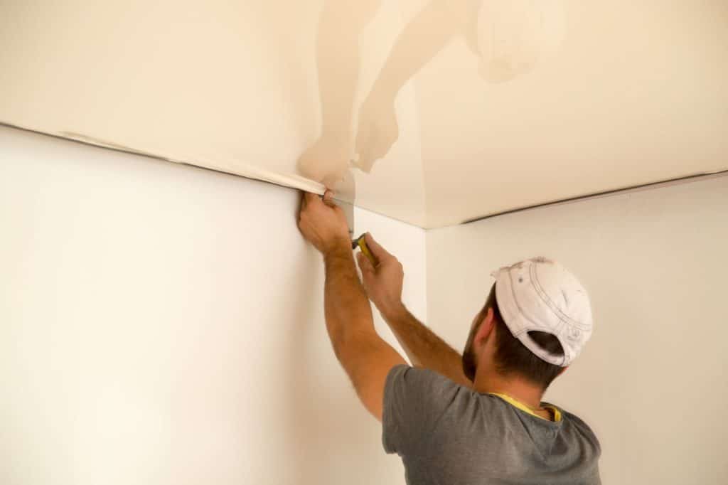 Stretch Ceiling Installation Beige