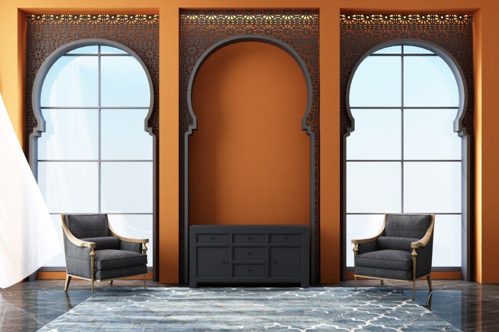 Themed Interior Decoration Eastern Armchairs Orange